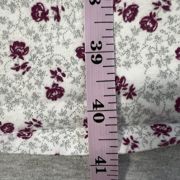 Eileen West Nightgown Womens Large White Purple Floral Cotton Flannel Cottage - Picture 10 of 10